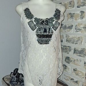 Romeo & Juliet Lace Embellished Tank Top